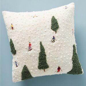 Anthropologie Hit the Slopes Holiday Pillow